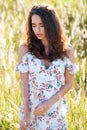 Portrait close up of young beautiful brunette woman Royalty Free Stock Photo