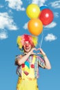 Portrait clown with balloons Royalty Free Stock Photo