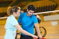 portrait coach at velodrom Royalty Free Stock Photo