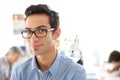 Portrait of college boy in class Royalty Free Stock Photo