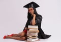 Portrait of student in graduation gown Royalty Free Stock Photo