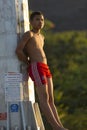 Portrait of Colombian teenager during sunset in Taganga Beach