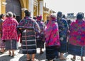 Portrait of a colored dress Mayan women. The Mayan people still make up a majority of the population in Guatemala, Santa Maria de