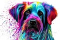 Portrait of colorful shaggy dog