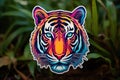 Portrait of an colorful tiger illustration design generative ai Royalty Free Stock Photo