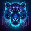 Portrait of an colorful tiger illustration design generative ai Royalty Free Stock Photo