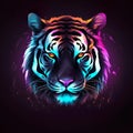 Portrait of an colorful tiger illustration design generative ai Royalty Free Stock Photo