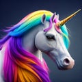 portrait of a colourful unicorn