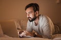 Portrait of a concentrated man using laptop computer Royalty Free Stock Photo