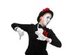 Portrait of the condemning mime Royalty Free Stock Photo