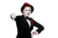 Portrait of the condemning mime Royalty Free Stock Photo