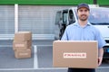 Portrait of confidence express courier Royalty Free Stock Photo