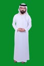 Portrait Of A Confident Arab Man Welcoming And Wearing UAE Traditional Dress UAE EMIRATI CONFIDENT