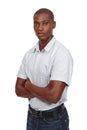 Portrait, confident or black student as career, ambition or opportunity of education and scholarship. Serious, man or