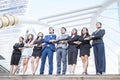 Portrait of confident business people group standing in row Royalty Free Stock Photo