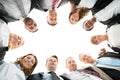 Portrait Of Confident Business Team Standing In Huddle Royalty Free Stock Photo