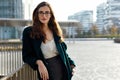 Portrait of a confident business woman wearing glasses Royalty Free Stock Photo