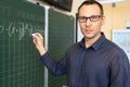 Portrait of a confident Caucasian male teacher in class Royalty Free Stock Photo