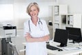 Confident Female Doctor Standing Arms Crossed In Clinic Royalty Free Stock Photo