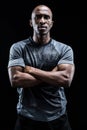 Portrait of confident rugby player with arms crossed Royalty Free Stock Photo