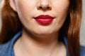 Facial Expressions Of Young Redhead Woman Closeup Royalty Free Stock Photo