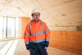 Portrait of construction engineer and building contractor on site Royalty Free Stock Photo