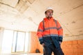 Portrait of construction engineer and building contractor on site Royalty Free Stock Photo