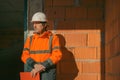 Portrait of construction engineer on building site Royalty Free Stock Photo