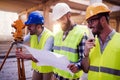 Portrait of construction engineers working on building site Royalty Free Stock Photo