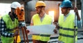 Portrait of construction engineers working on building site Royalty Free Stock Photo