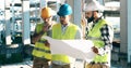 Portrait of construction engineers working on building site Royalty Free Stock Photo