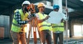 Portrait of construction engineers working on building site Royalty Free Stock Photo