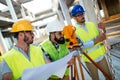 Portrait of construction engineers working on building site Royalty Free Stock Photo