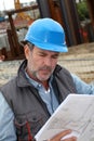 Portrait of construction manager on building site Royalty Free Stock Photo