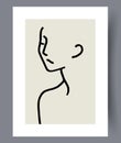 Portrait contour faceless human wall art print