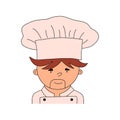 Portrait of a cook icon. Vector illustration in flat style