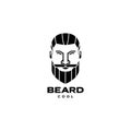 Portrait cool man bearded and hairstyle logo