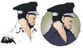 Portrait cool policeman. Stock illustration