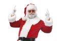 Portrait of cool Santa Claus on white background