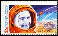 Portrait of cosmonaut V.F. Bykovsky and rocket, Second Group Spaceflight serie, circa 1963