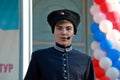 Portrait of the Cossack Choir singer close-up