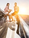 Portrait of Couple on a Boat Royalty Free Stock Photo