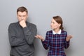 Portrait of couple during conversation, relationship concept