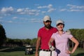 Portrait of couple on golf course