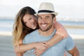 portrait couple hugging on beach Royalty Free Stock Photo