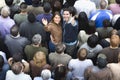 Portrait Of Couple Raising Hands