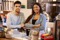 Portrait Of Couple Running Coffee Shop Together Royalty Free Stock Photo