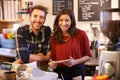 Portrait Of Couple Running Coffee Shop Together