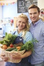 Portrait Of Couple Running Organic Food Shop Royalty Free Stock Photo