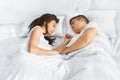 Portrait of couple sleeping in the bed Royalty Free Stock Photo